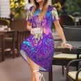 thumbnail image 3 of Balery Elephant in Tribal Style Vestidos sueltos de manga corta para mujer, vestidos de verano 2025, vestidos casuales de corte A con vuelo., 3 of 6