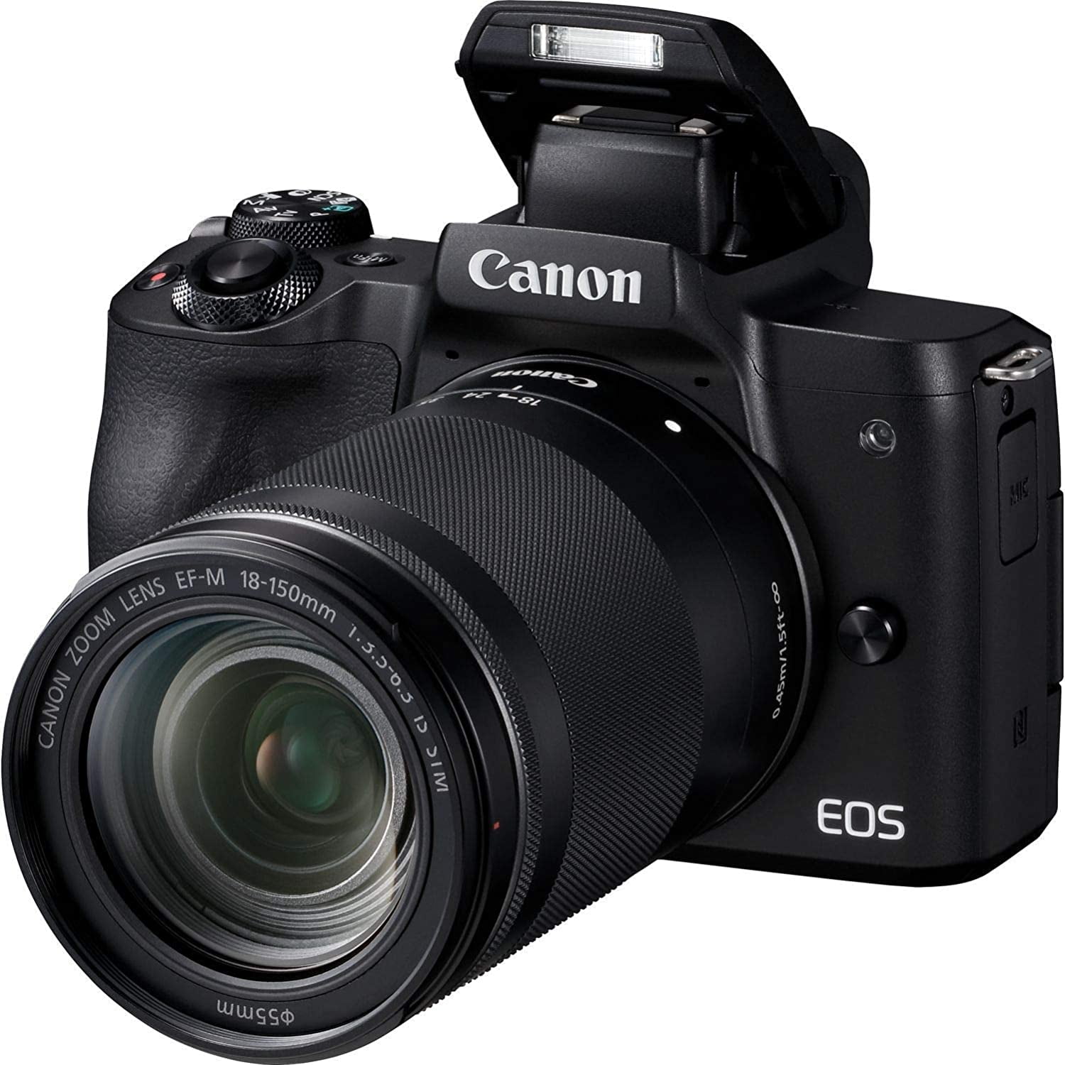 Canon EOS M50 Mark II Camera With EF-M 18-150mm IS STM Lens (4728C001) + 64GB Memory Card + Color Filter Kit + Filter Kit + 2 x Battery + External