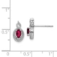 thumbnail image 2 of White Sterling Silver Earring Birthstone (07) July Women'S Ruby, Lab Created Oval Red Diamond Round 13 mm 7, 2 of 2