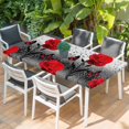 thumbnail image 2 of Valentine's Day Table Cloths for 4 Foot Rectangle Tables, Red Rose Floral Watercolor Butterfly Flowers Patio Waterproof Elastic Fitted Tablecloths, Washable Rectangular Table Cover for Camping, 2 of 8