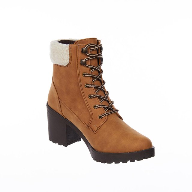 Botines Mujer Tacón Ancho Tipo Piel Casual Cómodo Camel amarillo 25 Incógnita 020D1E