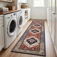 thumbnail image 2 of Washable Runner Rug 2X10 Ft Non Slip Cloud-Feel Softness Bohemian Rust & Navy, MOURZAORS, 2 of 8