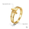 thumbnail image 2 of PAMTIER Unisex 10.5MM Stainless Steel Simple Classic Christian Double Cross Hollow Religious Promise Ring Love Hope Faith Lucky Gold Size 5, 2 of 4