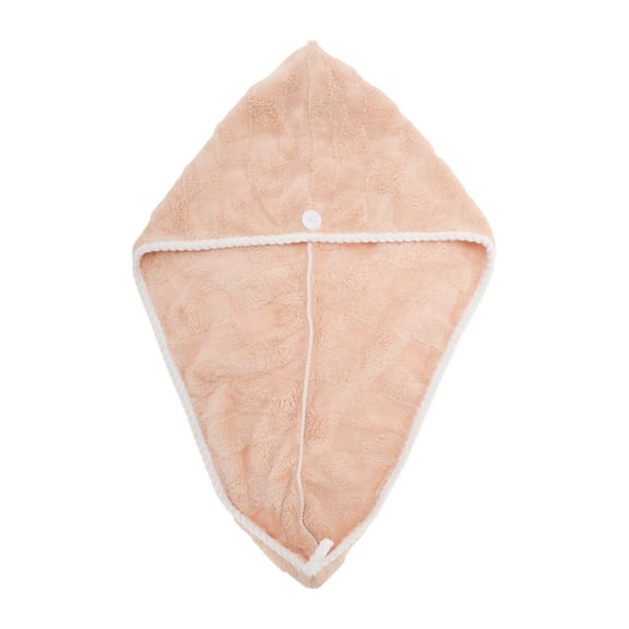 Unique Bargains 1 Pc Water-absorbent Hair Towel Wrap for Bathroom Hotel Coral Fleece Light Brown