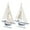 White Handmade Solid Sail Boat S/2 25"H, 17"W, variant on DecMode White Wood Sail Boat Handmade Decorative Sculpture, 2 Set of 20"H, 13"W