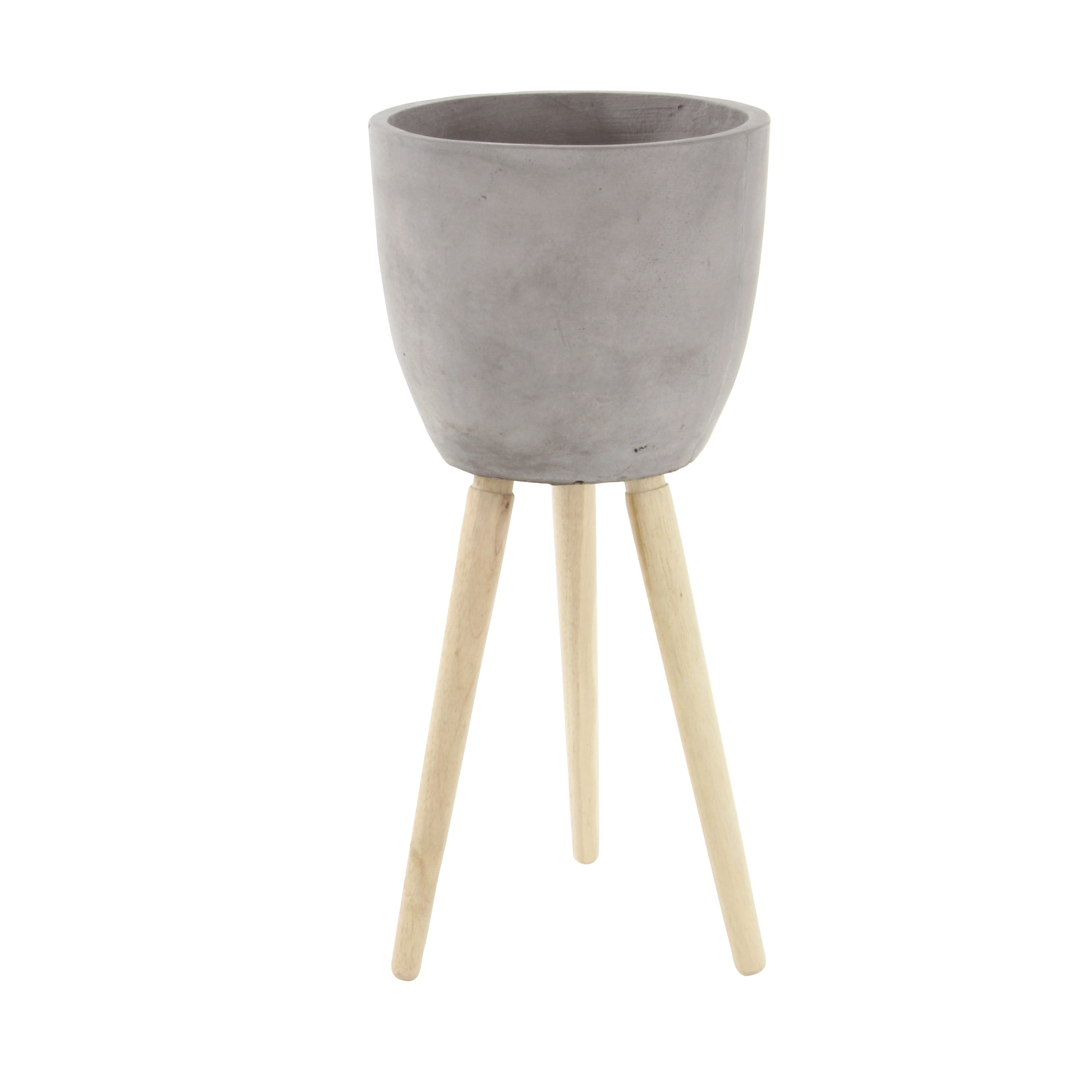 DecMode 16" x 32" Grey Fiber Clay Contemporary Planter, 1 - Piece