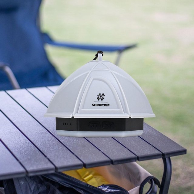 Lámpara de carpa portátil con luces de hadas para acampar, para festivales al aire libre y patios Gris