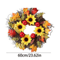 thumbnail image 5 of VINOIC Autumn Sunflower Wreath, Artificial Pumpkin and Fall Flowers for Thanksgiving Door Hanging Decor, 5 of 9