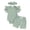 Green, variant on Newborn Baby Summer Outfits Infant Short Sleeve Crew Neck Floral Bodysuit Shorts with Bowknot Headband Set Cute Baby Outdoor Active Clothes