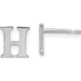 thumbnail image 1 of Sterling Silver Rhodium-Plated Letter H Initial Post Earrings Made In United States xne46ss/h, 1 of 3