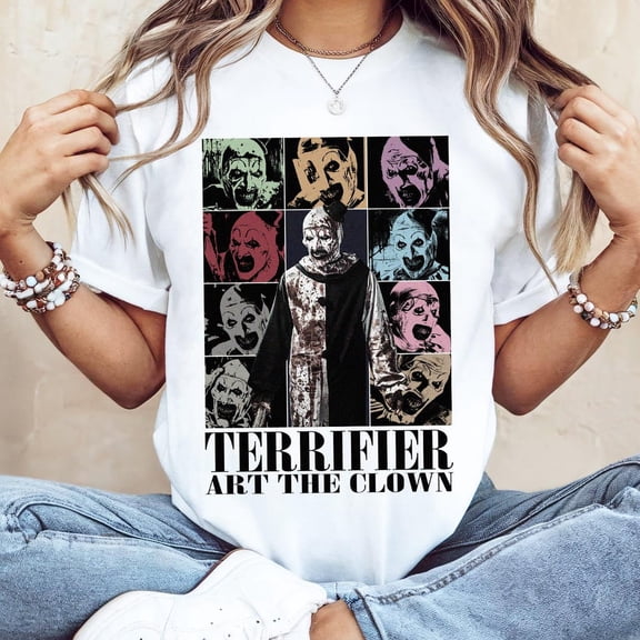 Art The Clown Terrifier Shirt, Scary Horror Clown Shirt, Creepy Heart Hands Tee, Spooky Slasher Fan Gift Unisex
