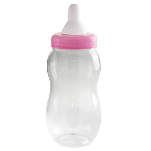 Jumbo Plastic Baby Milk Bottle Coin Bank, 15-inch, Light Pink