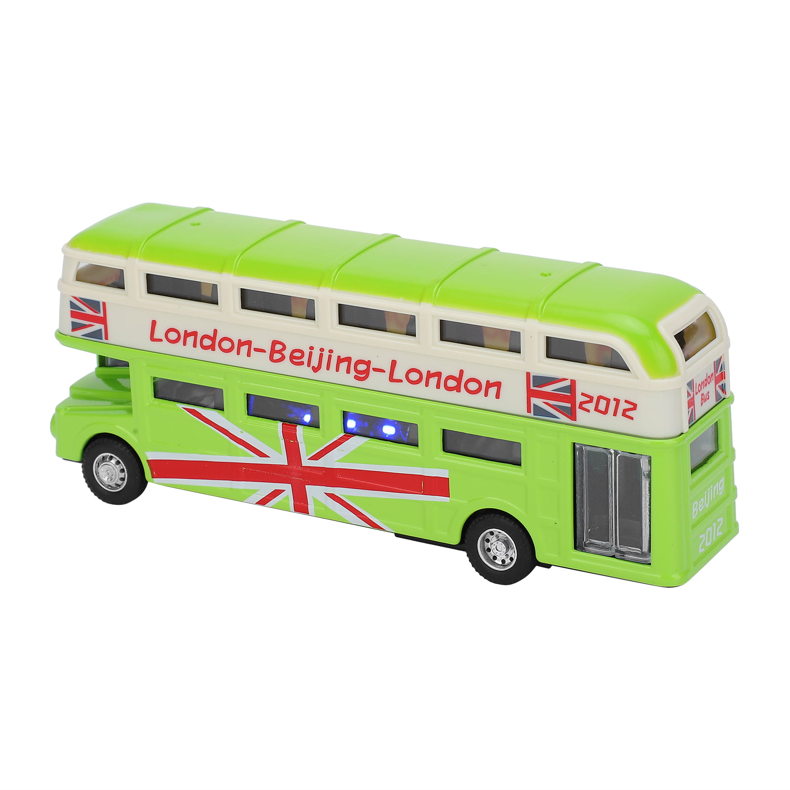 1:64 2012 Red Going Green London double-decker Bus Diecast Model Sound & Light 