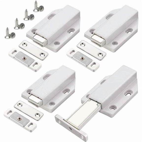 Push to Open 4 Pieces Push Open Push Door Cupboard Magnet Closure for Cabinet Drawer System Magnetic Latch Lock Push Door Damper for Cupboard Door