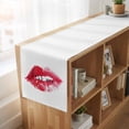 thumbnail image 6 of Red Lip 90 Inch Table Runner, Kiss Love Abstract Art Farmhouse Dresser Scarf Cotton & Linen Tablerunner for Dining/Kitchen Island/Holiday Party Décor 13" x 90", 6 of 9