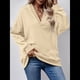 thumbnail image 4 of Sudadera con Capucha para Mujer, Cuello en V, para Invierno y Otoño. Crema XXL, 4 of 8