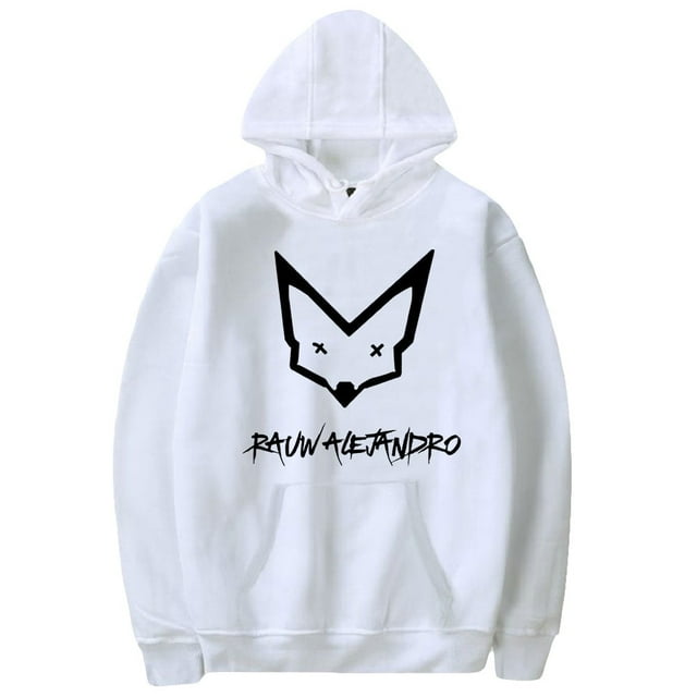 Unisex Rauw Alejandro Hoodie Pullover StreetWear Sweatshirt,White,L