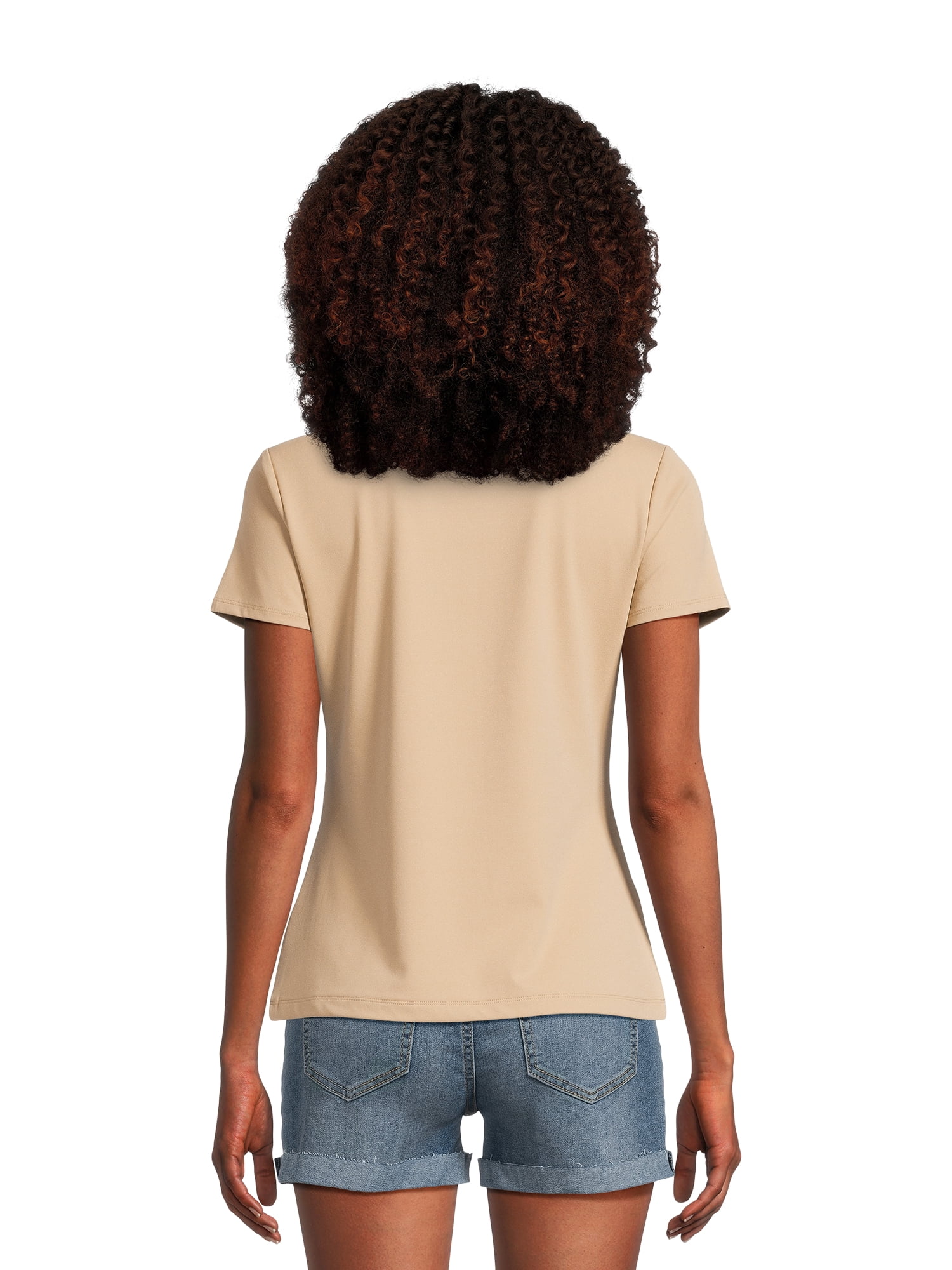 Time and Tru Women's Smoothing Tee with Short Sleeves, 2-Pack, Sizes XS-XXXL