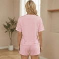 thumbnail image 5 of SOMER Pajamas for Women Set 2 Piece Striped Lounge Set Pink Pjs Sets Short Sleeve Tops with Shorts Sleepwear Casual Split Short Sets 2026, 5 of 6