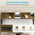 thumbnail image 5 of Condemo Overbed Table with Wheels and Height Adjustable, 71 inch Queen Size Bed Table with Adjustable Tilt Board, Mobile Laptop Cart Computer Desk with Outlets & USB Ports, Brown, 5 of 7