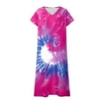 thumbnail image 4 of SHIXIAOO Robe Décontractée à Imprimé Floral pour Femmes, Col en V, Manches Courtes, Été, Usage Quotidien, Confortable, Élégante, Coupe Ample, Tunique, avec Poches, 4 of 4