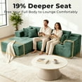 thumbnail image 4 of VNT 105" L-Shaped Couch, Corduroy Modular Sectional Sofa with Deep Seating, Upholstered Sofa for Living Room, No Assembly Required(Green), 4 of 10