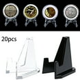 40 Pcs Coin Holders Black 36x27x6mm, Plastic Coin Display Stand Clear