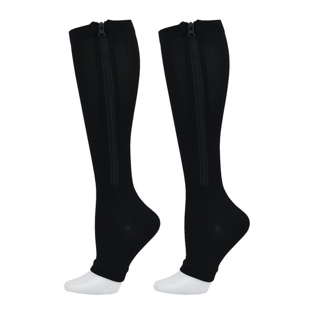 Calcetines de compresión con cremallera, calcetines deportivos de tubo largo, calcetines elásticos con venas, calcetines con cremallera