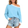 thumbnail image 6 of Enjoytime Sweatshirt for Women Patchwork Long Sleeve Off Shoulder Sweatshirt Fall Fashion Casual Pullover Tops, 6 of 8