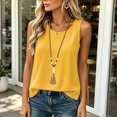 thumbnail image 6 of Ovzne Women's Plus Size Cotton Linen Casual Sleeveless Round Neck Tank Tops Trendy Summer Lightweight Loose Blouses, 6 of 10