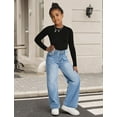 thumbnail image 5 of OYYN Girls Baggy Jeans Wide Leg High Waist Y2K Streetwear Boyfriend Skater Denim Pants School Casual Wear, 5 of 9
