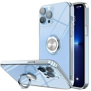 Htwon Phone Case Ring Stand Cover with Screen Protector for iPhone 13 Pro Max/13/13 Pro/13 Mini, Clear