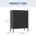 thumbnail image 2 of New Metal Storage Cabinet with 2 Doors and 2 Adjustable Shelves, Steel Storage Cabinet, Metal File Cabinet for Home Office School Gym, Black, 2 of 9