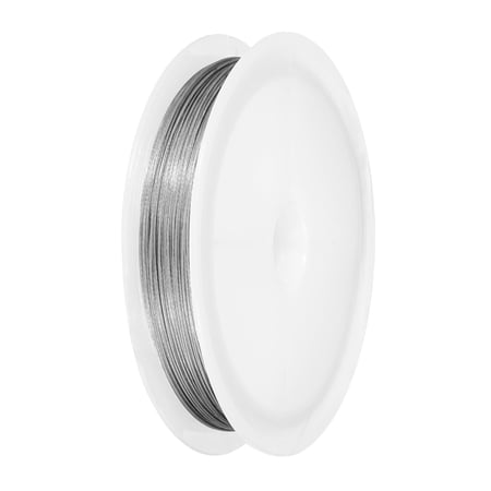 66FT (20m) 0.018inch (0.45mm) 7-Strand Bead String Wire, Stainless Steel Nylon Coated Bead Cord Stringing Wire for Jewelry Bracelet Beading Making, Silver