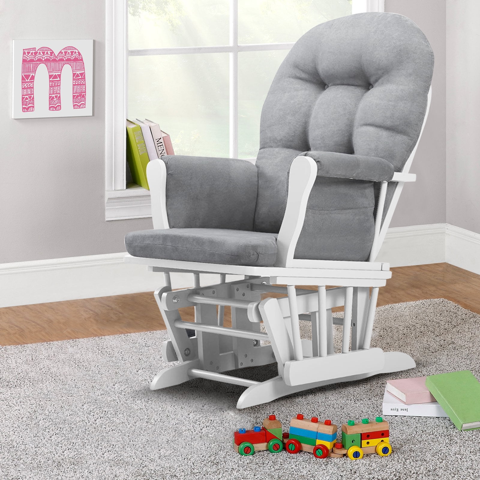 white nursery glider