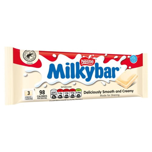 Milkybar White Chocolate Sharing Block 90g, British Import (Pack of 3)