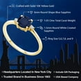 thumbnail image 2 of Gem Stone King 10K Yellow Gold Blue Sapphire and White Created Sapphire Solitaire Engagement Ring for Women | 1.03 Cttw | Round 6MM | Gemstone September Birthstone (Size 9), 2 of 7
