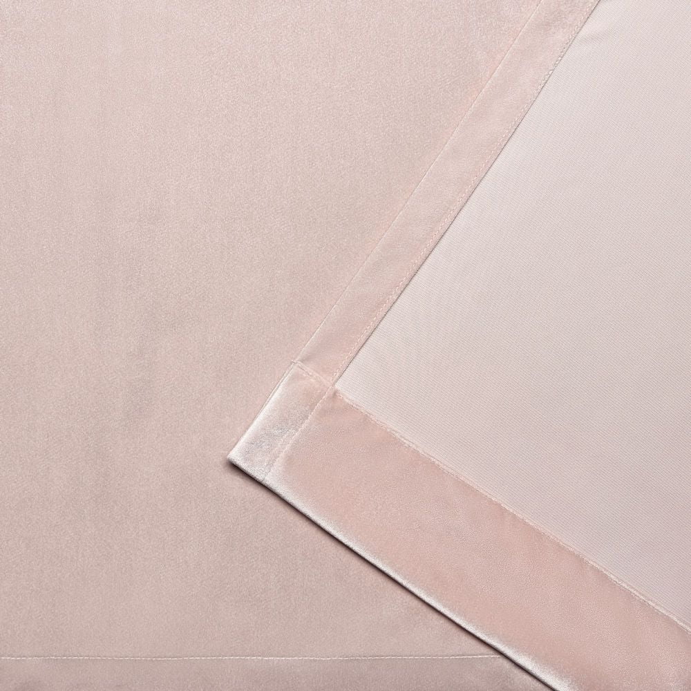 Exclusive Home Velvet Heavyweight Light Filtering Hidden Tab Top Curtain Panel Pair, 52"x108", Blush