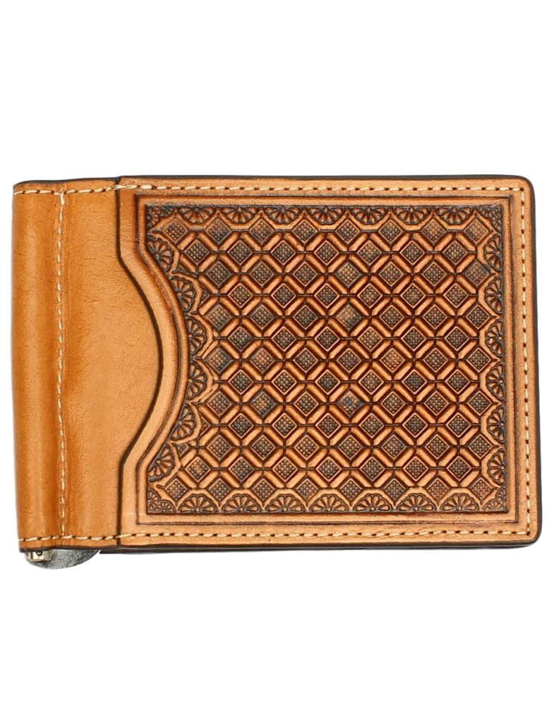 Nocona - Nocona Western Wallet Mens Money Clip Leather Emboss Natural ...