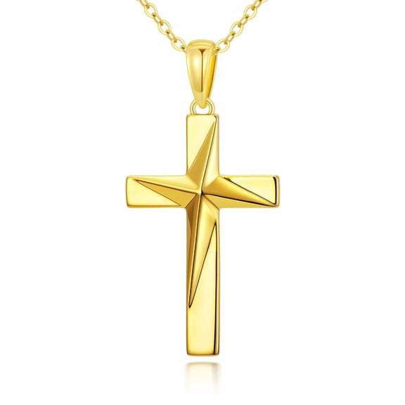 Midir&Etain Cross Necklace for Women 14K Gold Plated Religious Pendant Necklaces Jewelry Christian Easter Basket Stuffers Gifts for Wife Girlfriend Her