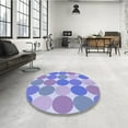thumbnail image 4 of Ahgly Company Machine Washable Indoor Round Transitional Blue Angel Blue Area Rugs, 6' Round, 4 of 7