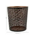 thumbnail image 3 of DecMode 9" x 10" Black Metal Geometric Small Waste Bin with Laser Carved Design, 1-Piece, 3 of 6