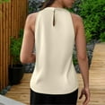 thumbnail image 4 of hotojiny Women's Silk Satin Tops Summer Sleeveless Crew Neck Business Casual Outfit Work Dressy Shirt, 4 of 7