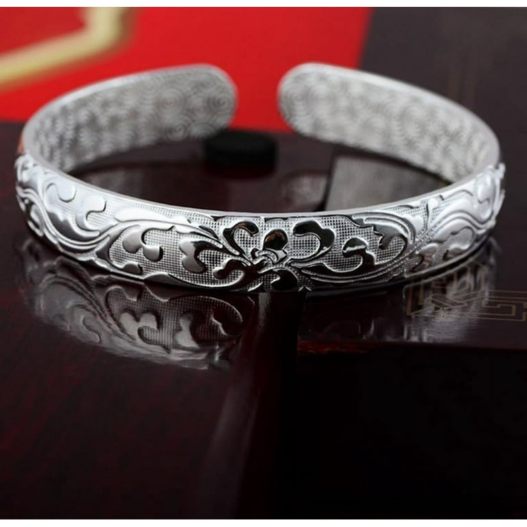 アクセサリー silver 925 simple design bangle Solid 925 Sterling Silver Simple Bangle Women Gift HANDMADE