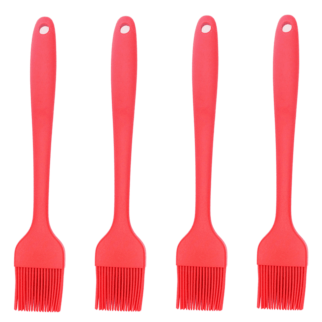4 cepillos de aceite de silicona para parrilla al aire libre (pequeño) rojo MFZFUKR CPB-DE-LYY1390-2