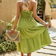thumbnail image 5 of Dyegold Sundresses for Women Casual Beach - Maxi Dress for Women 2023 Strapless Smocked Backless Tiered Tube Bandeau A-Line Boho Cute Birthday Beach ​​Sundress, 5 of 5