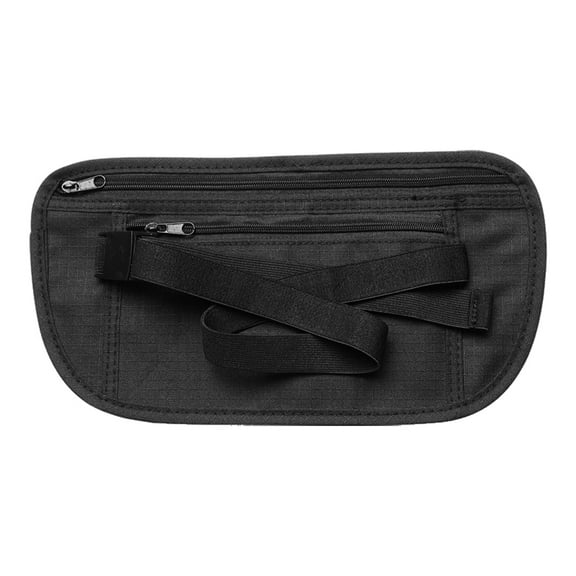 Outdoor Waist Bag Guard Against Theft Personal Waist Bag for Running Travel (Black)