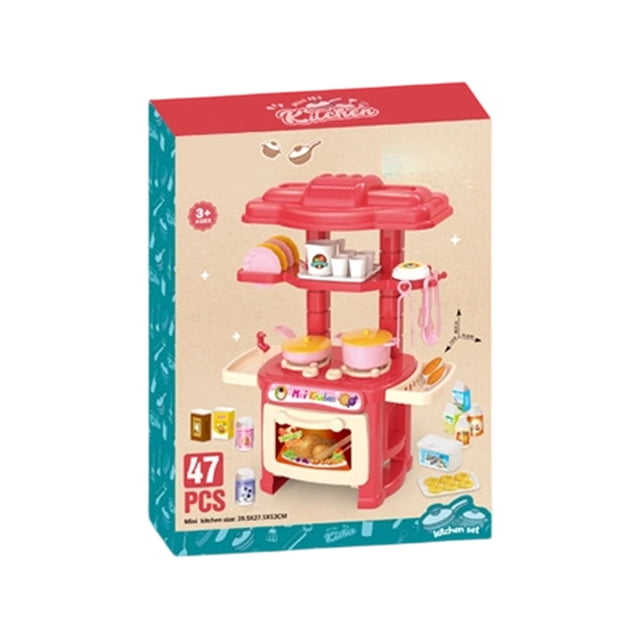 ICQOVD Portable Fidget Kitchen Simulation Cookware Tabletop Playset