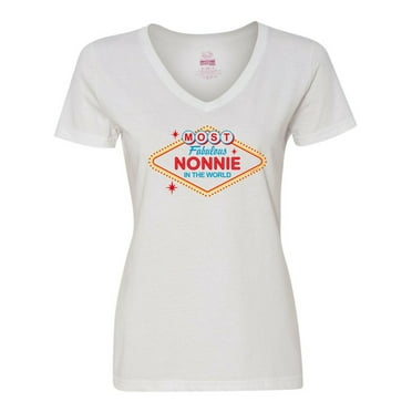 Inktastic Las Vegas Fabulous Nonnie Women's V-Neck T-Shirt