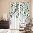 thumbnail image 3 of Eucalyptus Leaves Kitchen Curtains 84 Inch Length, Watercolor Weeping Teal Botanical Grommet Top Bedroom Living Room Curtains, Light Filtering Cafe Curtain Drapes 2 Panels Set 84''x84'', 3 of 9